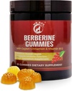 Premium Berberine Gummys 1500mg - 无糖代谢支持 锡兰桂、铬、镁、锌和B12-60