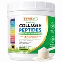 FORTEVIT Collagen Peptides Powder for Men and Men – Hydrized Type I & III – Boosts 皮肤弹性,头发和钉子强度,联合支持 – 不受欢迎,草‐Fed,Non‐GMO,Keto & Paleo – 16 oz Jar