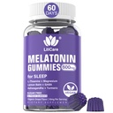 Melatonin Gummys 10 mg 20 mg for 成人,与L-Theanine, Ashwagandha, 镁, Turmeric, GABA, Lemon Balm 和Chamomile 支持健康环形节奏, Vegan Grape Flavor