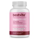 BestVITE Vegan 维生素 D35,000 IU + 维生素 K2 100 mcg 作为 MK-7 (120 植物卡普勒斯) - 无 Stearates - Vegan - 非 GMO - Gluten Free