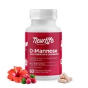新生活自然 D-Mannose Capsules | w/Cranberry 和 Hibiscus 摘录 | 天然尿道切除 健康补充 | 1400mg纯 Veggie Powder | 60 Veggie Capsules