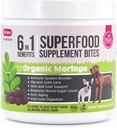 6 in 1 Superfood Dog Supplies 配有有机莫林加 – 治疗免疫系统与整体健康 – 宠物全部天然多维坦 - 90 Chews