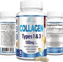 Collagen type I & III - Collagen 药丸,支持健康头发,皮肤,钉子,关节 - 水解Collagen 补充品,60 Capsules
