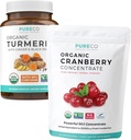 Turmeric & Cranberry 粉末( 3- Month 供应) 有机Turmeric Curcumin的Berry Turmeric Blend Bundle 和 Black Pepper & Ginger (120 Caps) & Organic Cranberry 集中粉末提取(100 Scoop)