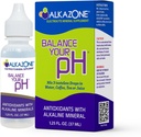 Alkazone 平衡你的pH,抗氧化剂 Alkaline 矿物质滴,单 1.25 Oz Pack, 便携式, Yields 10 Gallon 碱,抗氧化剂水,无味,pH平衡,水分