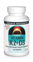 天然维生素K2 + D3 Bone & Heart Health Complex - 400 IU 维生素D3和100 mcg 维生素K2(MK-7)与钙-60片
