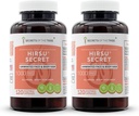 Hirsu Secret 120 capsules(2 pc.),1000 mg, Saw Palmetto, Black Cohosh, Vitex, Spearmint, Lavender, Green 茶. 不受欢迎的面部和身体头发(2x120盖)