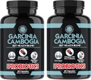 Garcinia Cambogia配有Probiotics,Gut Health Multivitamin w. 维生素A,C,D,E,K,B2,锌,硒,铜,铬 + 草本Blend Capsules (2-瓶子,共计120厘米)