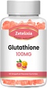 2 Pack Glutathione Collagen Gummys, Collagen Gummys with Vitamin C, Glutathione 女性补充,毛皮钉肌肉和联合,抗衰老,Vegan,无糖,葡萄水果火焰,120个