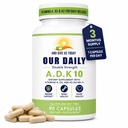我们的每日Vites ADK 10 双强 (10,000 iu) 维生素 A1, D3 & K2(as MK7) - 物理学家 公式化的骨骼和免疫系统支持补编 - Gluten Free, Non-GMO - 90 Vegetarian Capsules