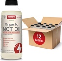 Jarrow Formules 有机MCT Oil - 16 fl oz - 用于大脑和肌肉的快速燃料 - Caprylic(C8) + Capric Acid(C10) - Ketogenic Edition 友好补充 - 不受欢迎(12包)