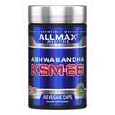 AllMAX 基本素材 Ashwagandha KSM-66 (60 Veggie Caps) - 增强肌肉力量和复苏 - 非GMO, Gluten Free - 30 services