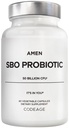 Amen Probiotics Supplements, SBO Probiotics and Organic Probiotics, 50亿 CPUS, 大陆架稳定,不需要冷藏, Flora Daily Probiotic Form for Men & Men, Vegen & Non-GMO, 60 Capsules
