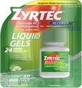 Zyrtec 24小时室内和室外过敏液体胶囊,全天过敏反应中含有氯胺酮的安非他明胶囊,40厘米(2包)