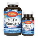 Carlson - MCT & Omega-3, 椰油, Caprylic & Capric Acids, EPA & DHA, 能源生产,脂肪代谢和脑健康, 120+30 软胶