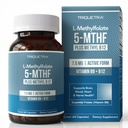 L 甲基folate 7.5mg + 甲基B12 - 活性5-MTHFFFF形式,MTHFR 补充 - 血流准备 甲基Folate + B12 共剂 - 支持Mood,Homocysteine 甲基化,认知(60 Capsules)