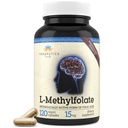 L-Methylfolate Teraputics L-Methylfolate 15 mg 120 Vegan Capsules + Premium 5-MTHF 活性甲基Folate 甲基化-非GMO 无Gluten型,无填充器-叶酸脑支持