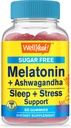 Wellyeah Melatonin(2mg)与Ashwagandha(850mg) 糖无糖(Sweet Free Gummys) - 睡眠和压力援助补充 - 与夏莫米利,莱蒙巴尔姆,拉文德,和瓦莱里安 - 天然源火 - 60个伯爵
