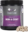 Kala Health PeakTails Skin & Coat 对狗的支持 — 90块可切食的餐具,配有MSM,鱼油,Omega-3和Omega-6 — 配有健康皮,光鲜皮.