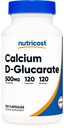 营养成本 Calcium D-Glucarate 500mg, 120 Capsules - Gluten Free, 非GMO, 植物友好型