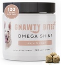 Gnawty Bites Omega Shine → 狗皮和大衣补充品 健康与大衣 → Omega 3-6-9 & 鱼油 → 干燥,刺激, & 丁香皮对狗的救济, 120 软嚼