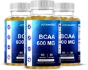 维生素BCAA Gummys - 分支链氨基酸补充剂 - 桃花瓶 - 每服600mg - 60 Vegan Pectin 基于Gummys(3瓶)