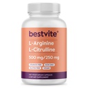 BESTVITE L-Arginine L-Citrulline 500mg / 250mg Vegan(240个植物盖) - 无树脂 - 无磷酸ium - 非转基因 - Gluten Free