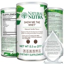 Natural Nutra Grass Fed Vanilla Show Me The Whey 蛋白质源头粉增强消化,改善身体流体流动,支持骨质健康与靴子豁免,无糖无糖,非GMO,13.3oz