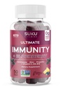 SUKU 维生素 - 终极豁免 - 老年莓 Echinacea 和 Propolis Gummys 支持免疫, 易为 Chew - 非转基因生物, Gluten 无糖 - 石榴酸液 Flavored Gummy Vitamins, 50 Counter