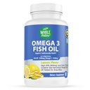 Omega 3 鱼油补充剂,最大强度2400 mg Omega-3,1440mg 鱼油,EPA DHA 脂肪酸,心脏健康,视觉,眼睛,大脑,对女性和男性的免疫支持,天然柠檬火焰,60 ct(1)