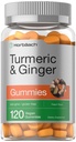 Horbäach Turmeric and Ginger Gummys 120 桃花座伯爵 Vegan Non-GMO & Gluten 免费补编