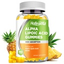 Alpha Lipoic Acid Gummys 1000Mg 配有 Biotin, 高吸收性 Chewable ALA 抗氧化剂补充剂, 脑健康和神经支持, Pineapple Flavor, 无糖, 60 Chews