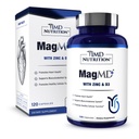 1MD 营养 MagMD Plus - 用锌和D3 镁促进心脏健康,支持骨骼和肌肉强力,以及艾滋病免疫系统 - 120Ct