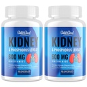 肾支持补充剂 — Kedney Cleanse Detox 配有600mg Niacinamide & Chitosan Oligosaccharides — Phosporus-Conscious Formula — 蔬菜为成年人配有 Capsules — 2瓶