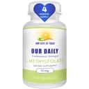 并给我们今天的DAILY L-Methylfolate 15 mg / 15,000 mcg 最大强度活性Folate, 5-MTHF, Filler Free, Gluten Free, 非GMO, Vegetarian Capsules (4个月供应量) (120)