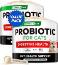 StrellaLab Cat Probiotic Powder - 患有腹泻的猫的Probiotics - 容易混合粉 - 室内猫的猫Probiotics,健康用品食品补充,消化支持(8 oz/Pack of 2)