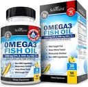 三强Omega 3 鱼油 3000mg - 高概率Omega 3 男女补充品,Burpless Lemon Flavor 鱼油 - 2250mg 基本脂肪酸与DHA & EPA, Wild Caught, 90 Softgels