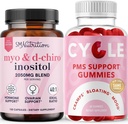 SMNutrition PMS 支持Gummys & Myo-Inositol & D-Chiro Inositol → Hormone Balance Bundle 配有 40:1 比例 Inositol 补充(30人)和草药循环 支持妇女Gummys(30人)