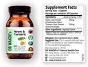 WAKDE的Neem & Turmeric Capsules – 60 Veg Caps – Ayurvedic 补充 – Vegan – 100% 草药 – 数量折扣 – 同一天发送