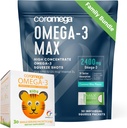 Coromega Family Bundle – Omega-3 给成人和孩子的鱼油(60 Squeeze Packets) 2400mg/650mg Omega-3 + 维生素 D, 3X 更多的吸食药物,没有鱼味的余味,椰汁和热带橙色