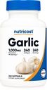 Nutricost Garlic 1000mg, 240 Softgels - 无味, Premium Gluten 免费补充