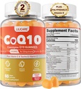 无糖CoQ10 200mg Gummys - Coenzyme Q10 w/Taurine,维生素E, C, B6, B12, Zinc - 高吸收CoQ10 抗氧化剂,细胞能和听力健康补充,Vegan 120 C