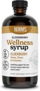 Norm's Farms Wellness Black Elderberry Syrup with Honey, Cinnamon & Cloves - 在美国制造,天然免疫支持,无酒精或填充剂,无葡萄糖,非GMO,Vegan,纯老莓汁 Syrup - 8 Oz