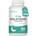 Melatonin 10 mg 平板电脑 – 为成年人快速释放自然夜间睡眠援助(300个计数)