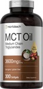 Horbäach MCT Oil Pills → 3600mg → 300 Softgel Capsules → Keto Supplement from Coconut → 与 Caprylic & Capric Acid → Non-GMO 和 Gluten Free 一起从椰子加起来的软胶 Capsules → Keto 补充