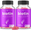 健康头发、皮肤和钉子用于成人和儿童的NutraChamps(2包)生物素Gummys 10,000 mcg(高概率)——5000 mcg in Each Gummy Vitamin - Vegan, Non-GMO, Pectin-based hair Health Suppose