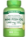 大自然的真相迷你鱼油 Omega 3 → 1340 mg → 100 软胶 → Burpless Lemon Flavor → 非GMO & Gluten 免费补充品