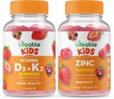 活生生的维生素D3 + 维生素K2 Kids + 锌类 Kids, Gummys Bundle - Great Tasting, Vitamin Supplement, Gluten Free, GMO Free, Chewwable Gummy (英语).