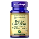 清教徒的骄傲 Beta Carotene Provitamin A 7,500 mcg(25,000 IU),免疫系统维生素补充剂,抗氧化剂和眼部健康支持,100天供应,100快速释放软胶