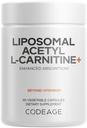 代号 Liposomal Acetyl-L-Carnitine + 补充剂 - 500 mg Acetyl-L-Carnitine 单次服务 - 3-Month 供应, Liposomal 交付 - Alcar 补充剂 - L-Carnitine - 非GMO,无胶囊,90 Capsules